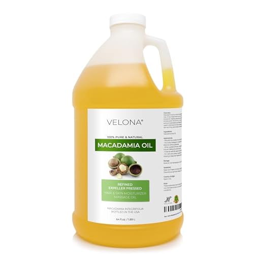 velona Macadamia Nut Oil 64 Fl Oz | 100% Pure and Natural Carrier Oil | Refined | Cooking, Skin, Hair, Body & Face Moisturizing | Use Today - Enjoy Results