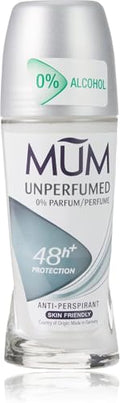 MUM Unperfumed Roll-On Deodorant - Pack of 3, Gentle & Fragrance-Free