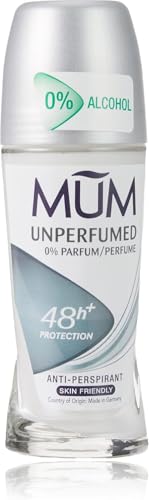 MUM Unperfumed Roll-On Deodorant - Pack of 3, Gentle & Fragrance-Free
