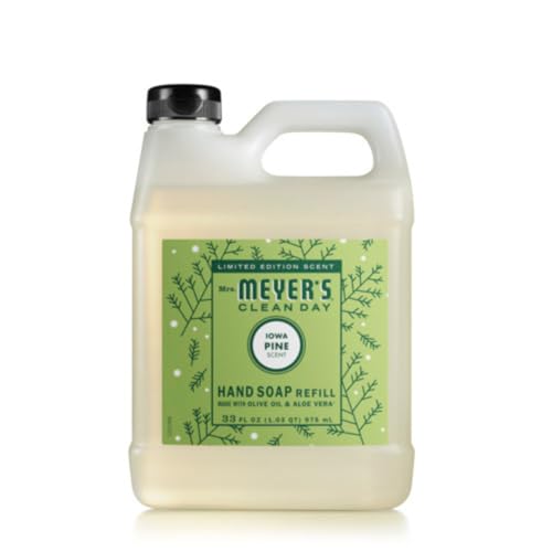 Mrs. Meyer's Clean Day Liquid Hand Soap Variety Pack - Pine Scent, 33oz Ref ill + 12.5oz Bottle