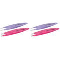 Tweezerman Mini Slant and Point Tip Tweezer - Tweezers Set for Eyebrows, Travel Tweezers for Eyebrows, Facial Hair, (Pack of 2)