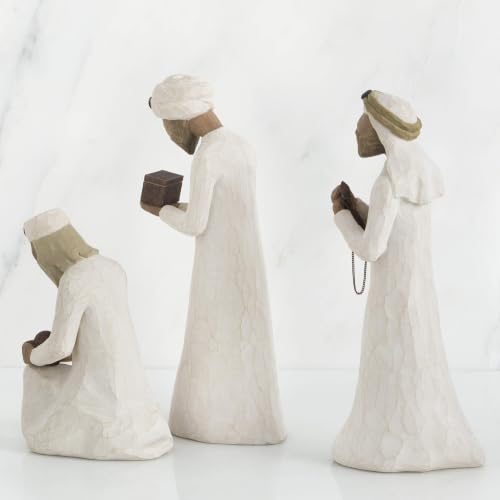Willow Tree Nativity Three Wisemen Hand-Painted Resin Figures - Christmas Decor