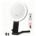 Black 40X/1X Double-Sided LED Travel Makeup Mirror with Light - Jadazror