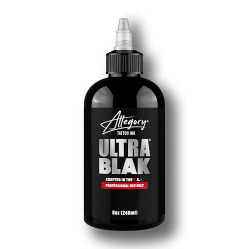 Premium Black Tattoo Ink - Allegory Ultra Blak 8 fl oz - Lining & Shading