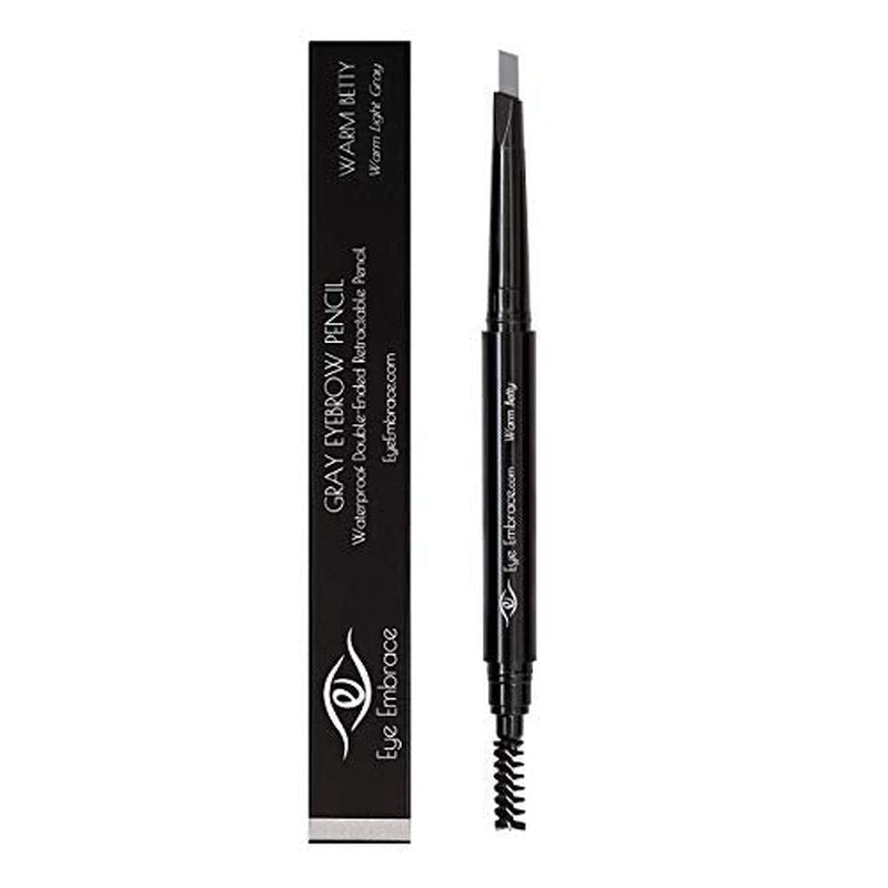 Eye Embrace Warm Betty Light Gray Eyebrow Pencils Bundle - Classic wooden pencil & Diamond Wedge Pencil - Waterproof, Cruelty-Free