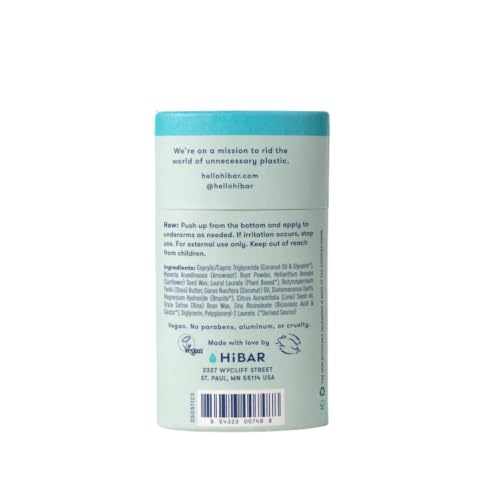 HiBAR Sensitive Deodorant Pack of 3 - Plastic-Free, Aluminum-Free, 2.25 Oz Each