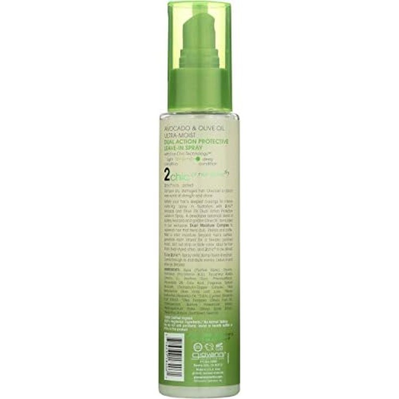 GIOVANNI 2chic Ultra-Moist Dual Action Protective Leave-In Spray - Protects from Heat Styling Breakage, Avocado & Olive Oil, Aloe Vera, Shea Butter, Botanical Extracts, No Parabens, Color Safe - 4 oz
