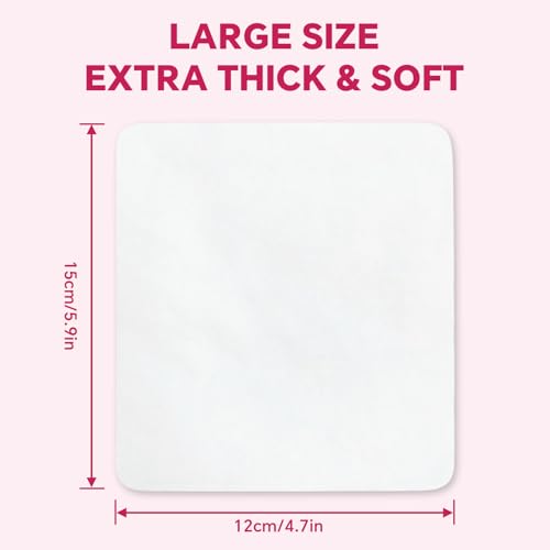 Extra Large Cotton Pads 360 Count - Soft & Absorbent Disposable Wipes 4.7 x 5.9 Inches - Dry & Wet Use
