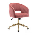 Eifizek Velvet Office Desk Chair with Wheels - Bean Paste Red, Adjustable Swivel Vanity Chair