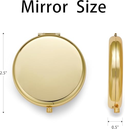 Mini Portable Makeup Mirror 1X/2X Magnification Gold 18 Pack