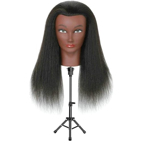100% Human Hair Mannequin Head for Hair Styling Practice & Cosmetology