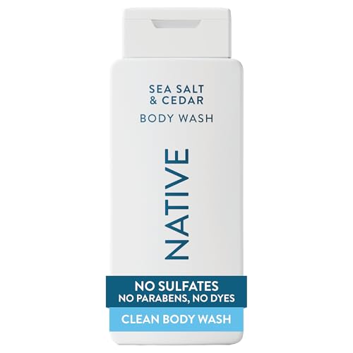 Native Body Wash Contains Naturally Derived Ingredients | For Women & Men, Sulfate, Paraben, & Dye Free Leaving Skin Soft and Hydrating | Sea Salt & Cedar 18 oz