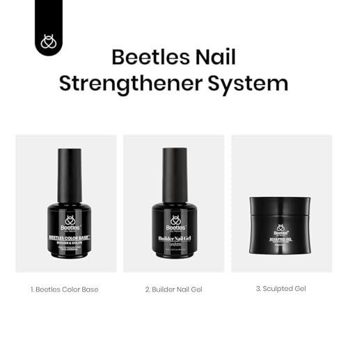 Beetles 15ml Rubber Base Gel Nail Polish, Nude Pink Gel Polish Color Base Builder Neutral Base Coat Nail Strengthener for Nail Art Design, Soak Off UV LED light Needed