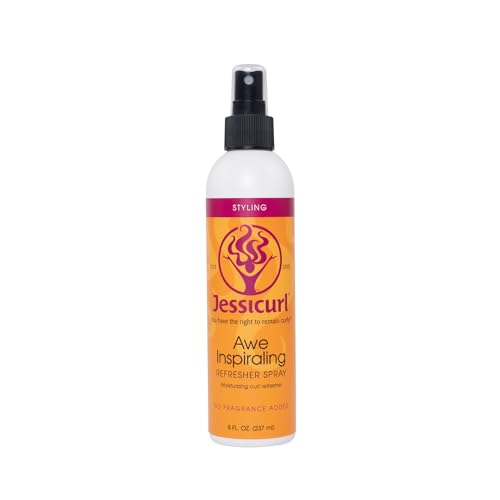 No Fragrance Jessicurl Awe Inspiraling Curl Refresh Spray 8 Fl oz - Moisturizing Midday Hair Mist