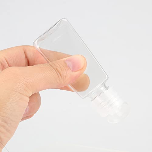 100 Pack 1 oz Clear Plastic Travel Bottles with Flip Cap - Refillable Portable Containers for Liquids, Lotion, Oils, Shampoo