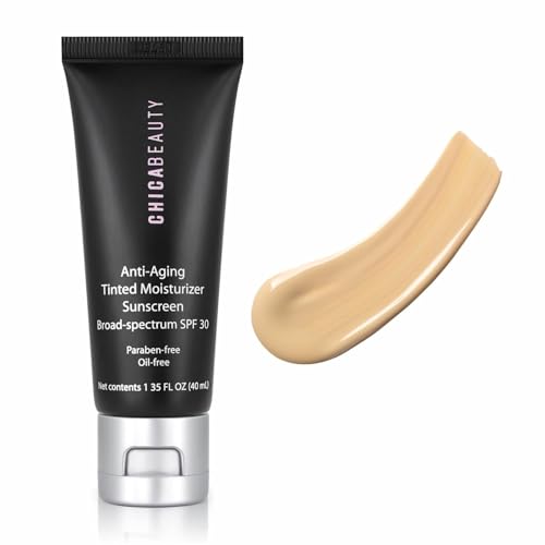 CHICA BEAUTY 3-in-1 Tinted Face Moisturizer SPF 30 Light - Anti-Aging, Vegan, Oil-Free