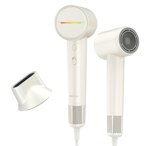 UNIORANGE White High Speed Ionic Hair Dryer - Ultra-Fast, Frizz Control, Lightweight