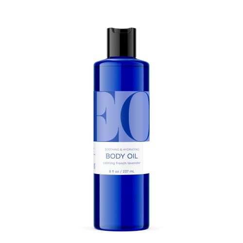EO Body Oil 8oz Pack of 2 - French Lavender Moisturizing Massage Oil for Men & Women - Certified Organic, Essential Oil Blend, Calming Scent