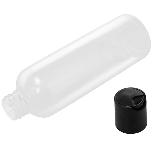 4oz Clear Plastic Travel Bottles with Black Disc Cap - 60 pcs, Leakproof, Refillable, Portable
