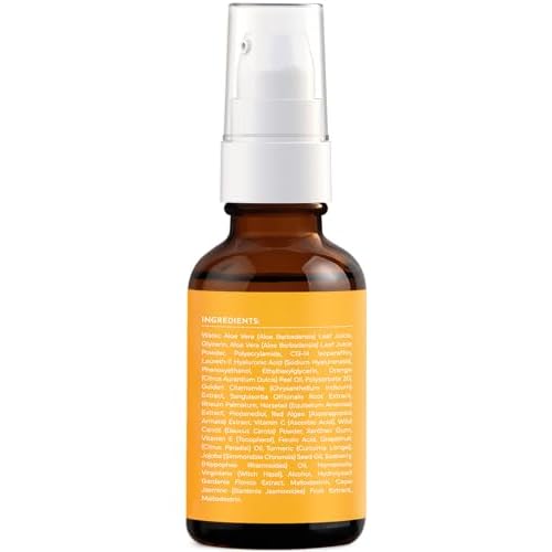 TUMERI Turmeric Vitamin C Face Serum ? Facial Skin Care Vitamin C and Turmeric Serum for Dark Spots and Dark Circles ? With Vitamin C + E and Ferulic Acid ? 1 Fl oz