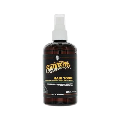 Suavecito Hair Tonic Spray 8 oz. Adds Refinement & Resilience To Hair - Combats Dryness, Buildup & Breakage - Nourishes Scalp - Alcohol Free, Paraben Free, Sulfate-Free - Rosemary, Witch Hazel