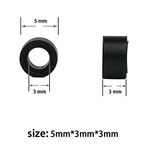 5000 Pcs Silicone Micro Rings Beads 5mm for Hair Extensions - Black, Variation of Black / 5mm