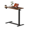 FitStand 28'' Mahogany Overbed Bedside Table with Wheels - Small Size