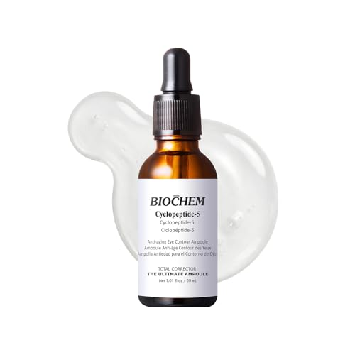 BIOCHEM Cyclopeptide-5 Anti-Aging Eye Contour Ampoule ? Firming & Hydrating Serum with Hyaluronic Acid, Under-Eye Treatment, Reduces Bags, Fine Lines & Crow¡¯s Feet ? 1.01 fl. oz / 30 mL