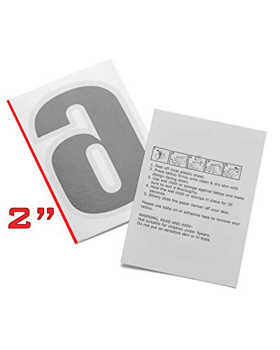 Black Race Number Tattoos - 2 Inch Temporary Sports Stickers, Pack of 100 (Variation: Black - 100 pieces)