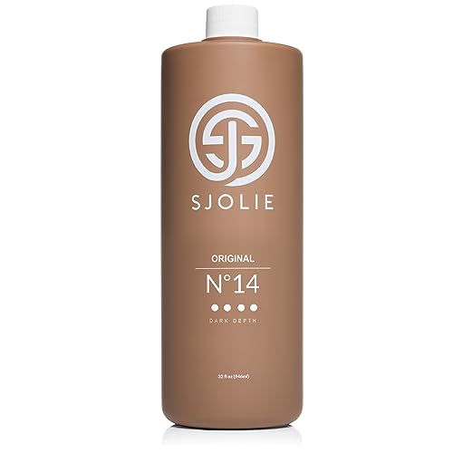 SJOLIE Spray Tan Solution - No. 14 - Dark Depth Tanning Spray | Hydrating Sunless Tanner for Long Lasting, Dark Bronze Finish (32oz)