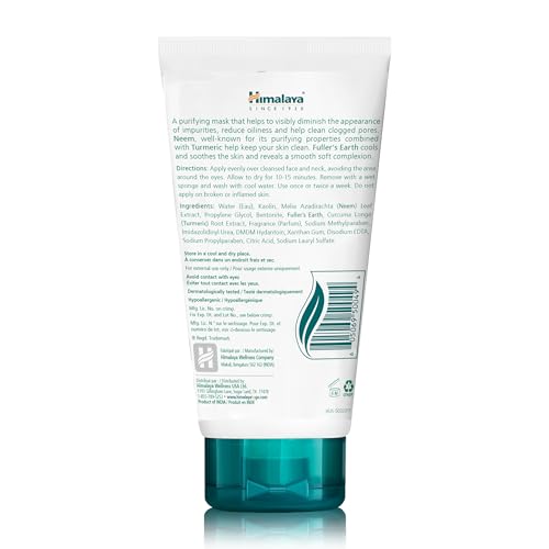 Himalaya Purifying Neem Mask for Deep Cleaning, Purify & Leave a Clean, Clear Complexion, 5.07 oz