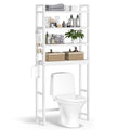SONGMICS 4-Tier Bamboo Over-The-Toilet Storage Shelf - Cloud White, 72.8"H