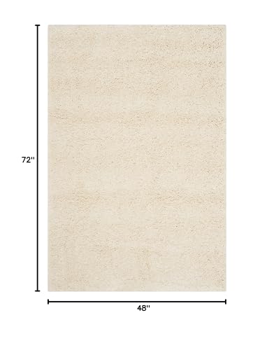 4' x 6' Ivory Shag Area Rug - California Collection, Non-Shedding, Plush Thick Pile