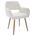 KCC White Desk Chair No Wheels Vanity Makeup Chair for Living Room - 1PC