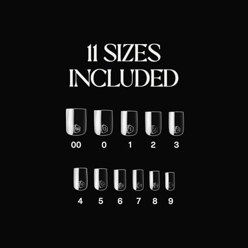 Gel-X Nail Tips Box - 11 Sizes, Extra Short Square Tips for Nail Enhancement