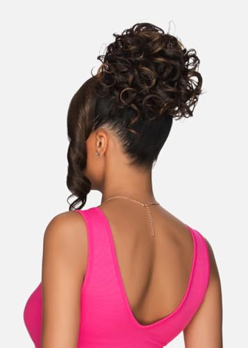 Vivica A. Fox Hair Collection Curly Bun & Lace Bangs - Off Black 1B