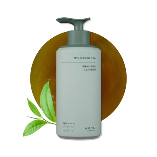 AMOS PROFESSIONAL Green Tea Shampoo for Thinning Hair 16.9 fl oz - All Hair Types, Deep Cleansing & Volumizing