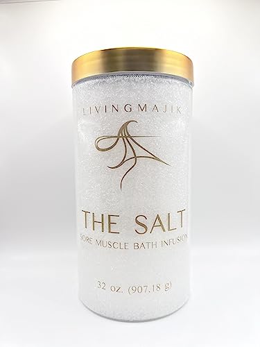 LivingMajik 32 oz All-Natural Muscle Relief Bath Salt with Epsom & Essential Oils