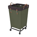Green 160L Laundry Basket with Wheels and Soft Handle - StorageWorks