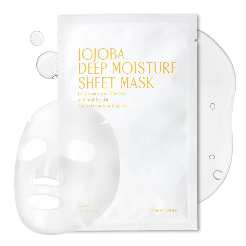 Jojoba & Hyaluronic Acid Fabric Sheet Masks - Vegan, Hydrating, 5 Pack