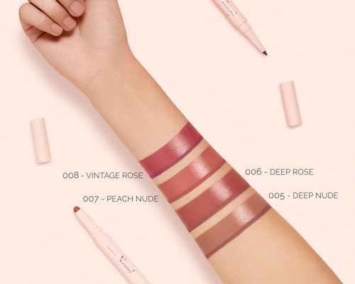 Lipstick and Lip Pencil Duo - Long Lasting No-Transfer, Highly Pigmented - Vintage Rose
