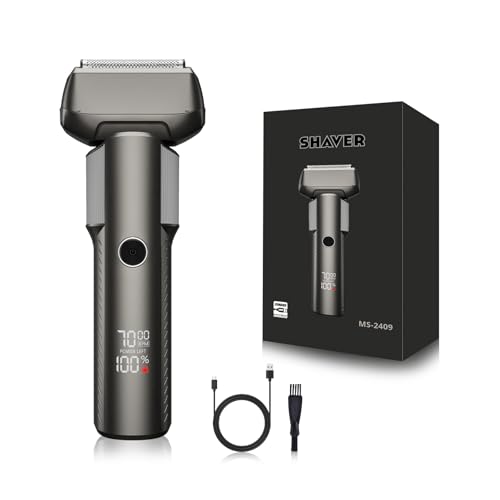 Foil Shavers for Men, Professional Travel Shavers, Electric Razors for Shaving Face, Waterproof Cordless Razor with Led Display, Rechargeable
