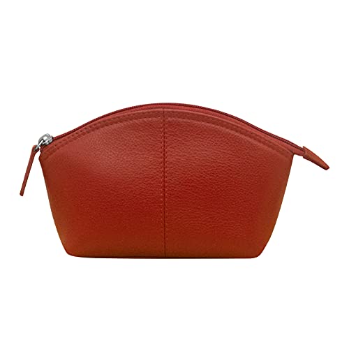 ili New York Genuine Leather Cosmetic Pouch ? RFID Blocking, Leather Makeup Bag for Purse with Top Zip Closure & Interior Zip Pocket, Perfect as a Compact and Stylish Travel Cosmetic Bag