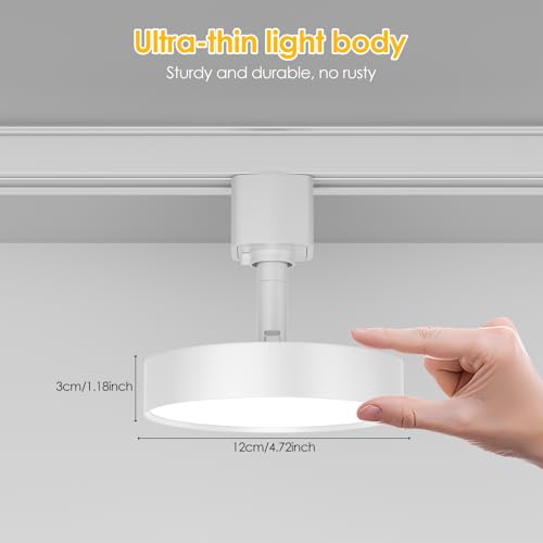 Diffuse LED Track Lighting Heads H Type 12W 3000K White 6 Pack - Easy Install