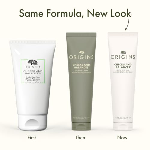 Origins Checks and Balances Frothy Face Wash 8.5 Fl Oz – Gentle Foaming Facial Cleanser for All Skin Types