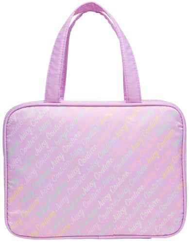 Lavender Juicy Couture Makeup & Toiletry Bag for Travel - Pink Logo