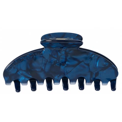 Luxury Hair Claw Clip - 4 Inch Midnight Blue Marble Acetate Strong Hold