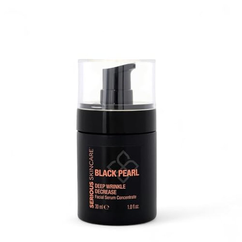 Black Pearl Deep Wrinkle Decrease Face and Neck Skin Moisturizing Duo - Facial Cream 1.7 oz and Treatment Serum for Face 1 oz - Hydrate, Brightening, Long Term Repair