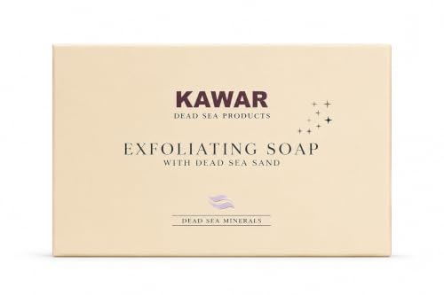 KAWAR Dead Sea Exfoliating Soap Bar 2-Pack with Salicylic Acid, Natural Oils