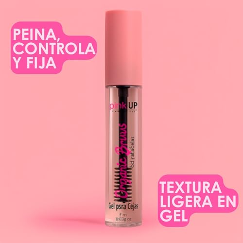 PINK UP Organic Brows| Eyebrow Gel | Brow Gel| Clear Mascara | Transparent gel to comb the eyebrows| Provides definition and volume| Maximum fixation| Model PKOE01